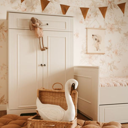 Ines elegant white wysoka komoda 2-drzwiowa