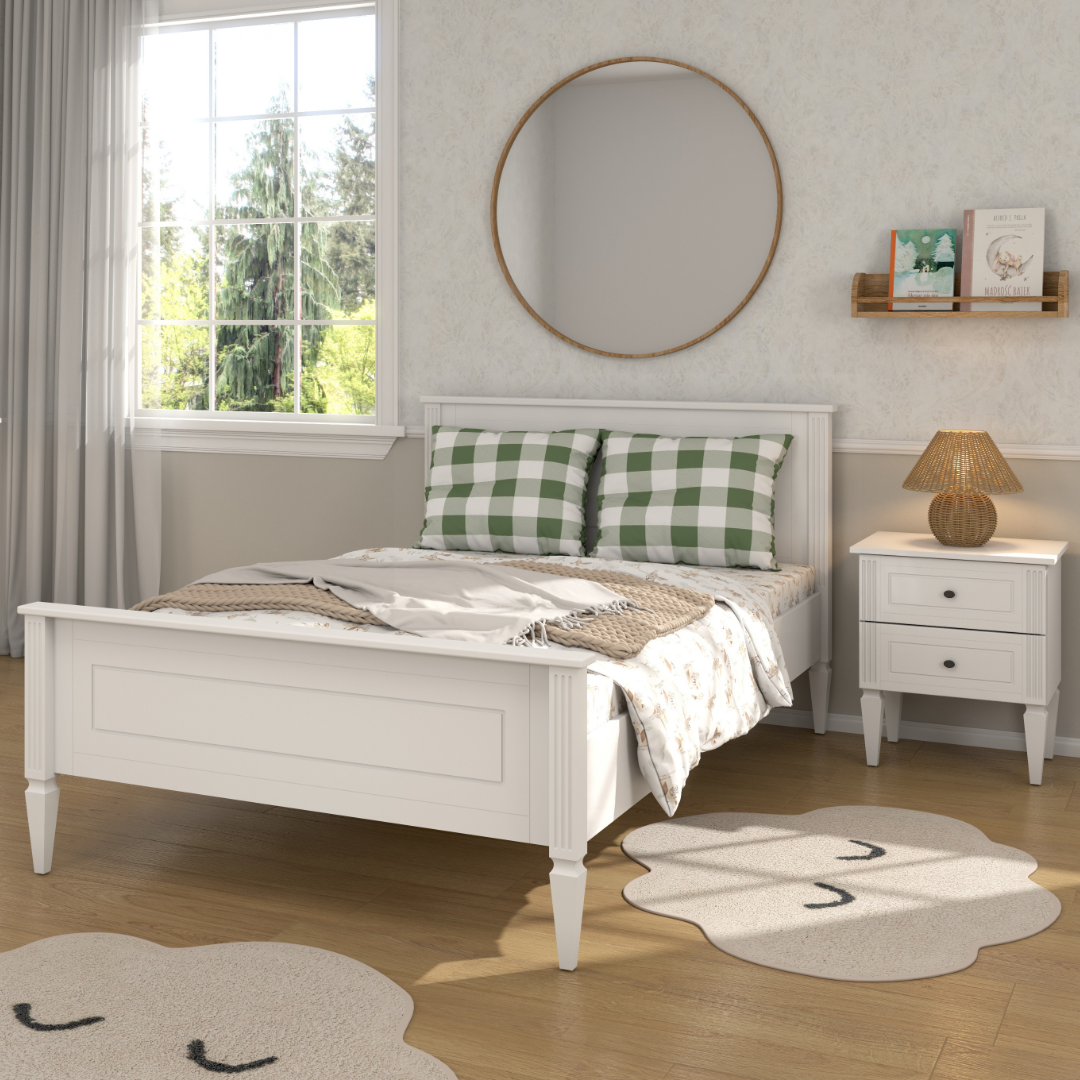 Ines elegantes weißes Bett 120x200