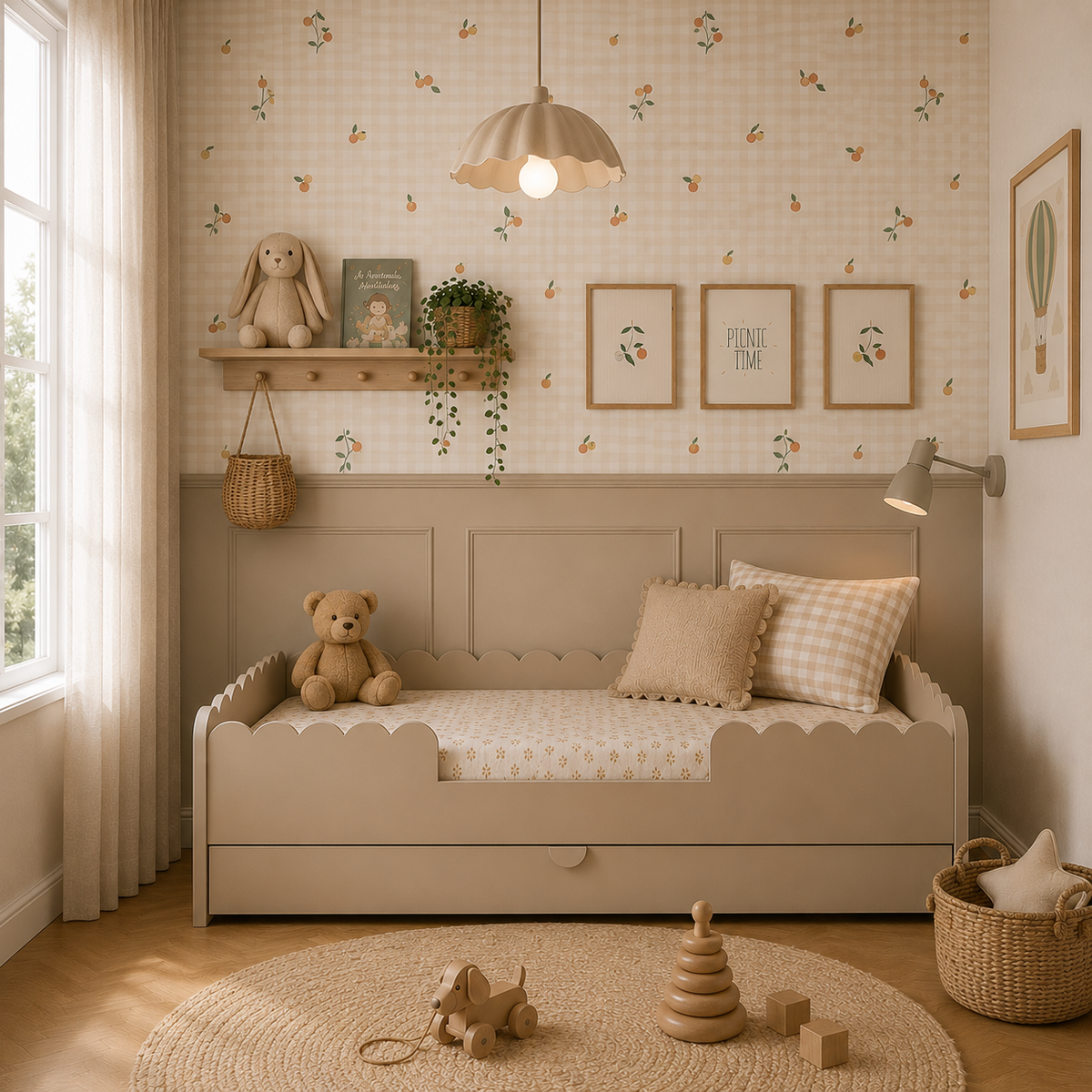 Book Nook Latte Montessori Kinderbett 80x160 mit Schublade