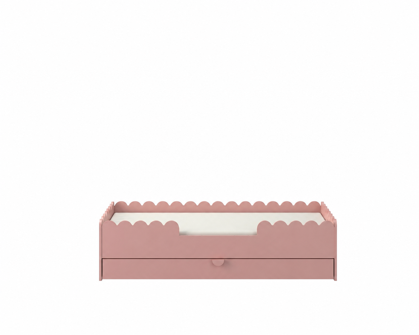 Book Nook vintage rose łożko dziecięce  w stylu Monetssori 80x160 z szufladą