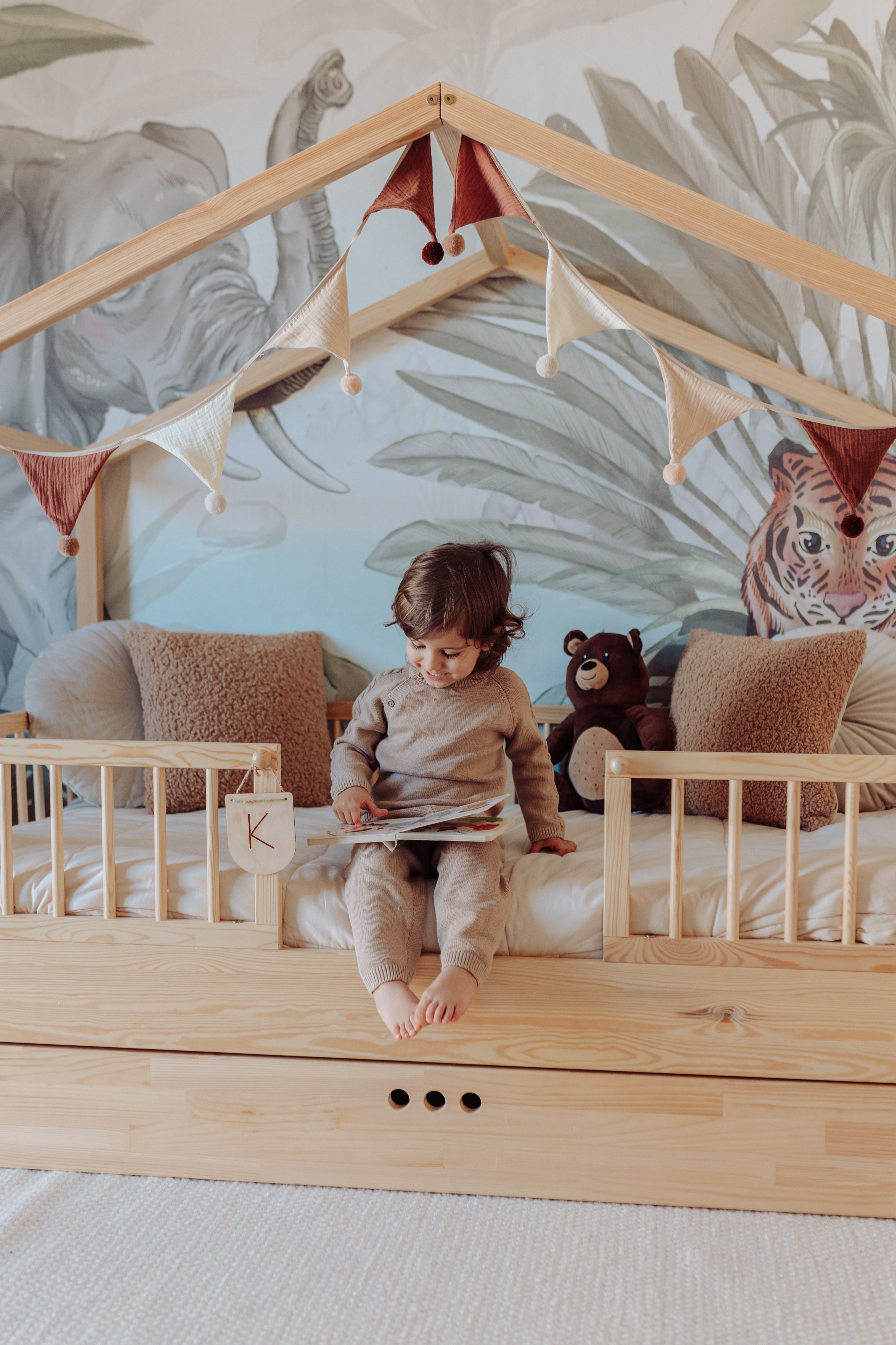 Dream Nest Kiefernbett 80x160 mit Rausfallschutz