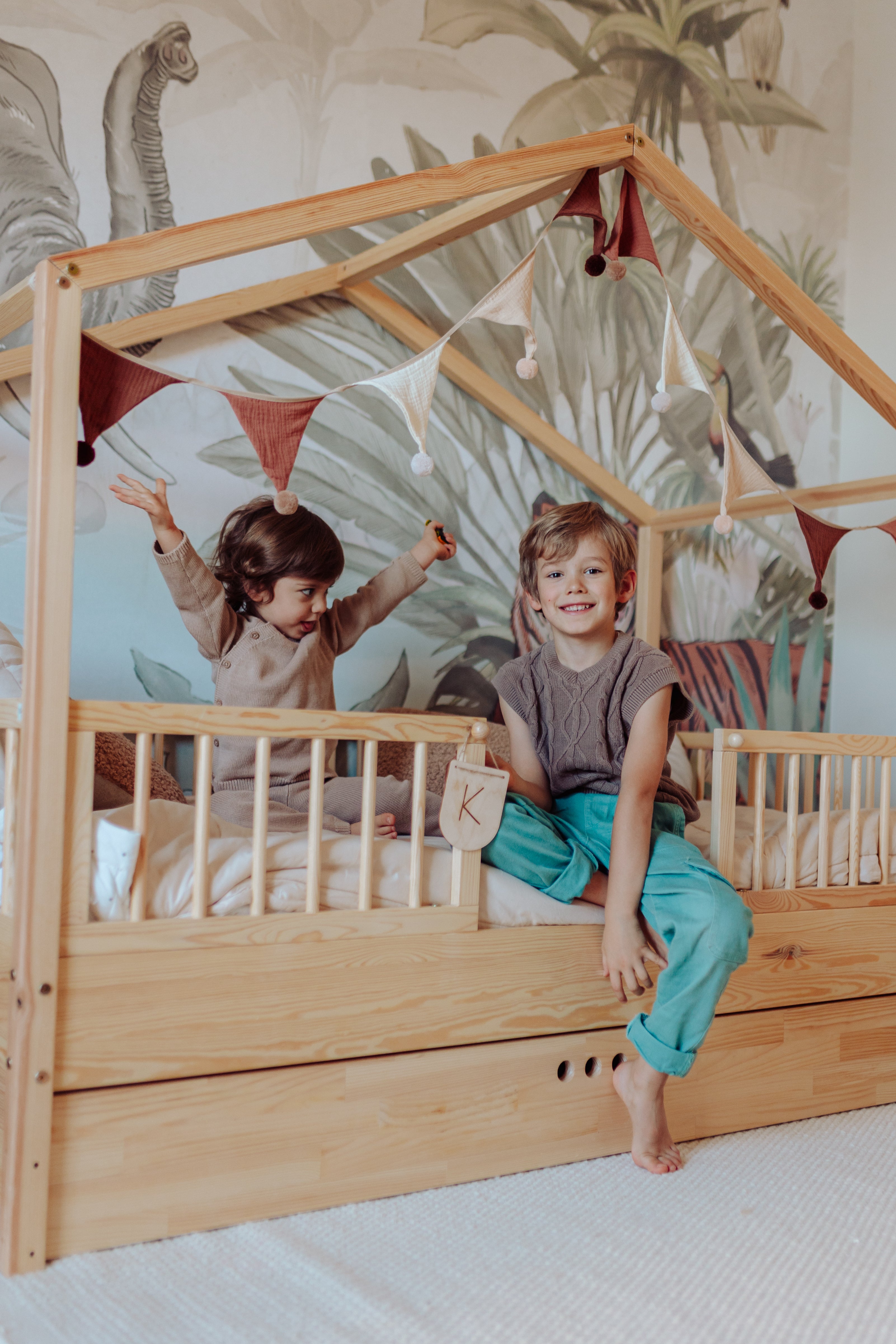 Dream Nest Kiefernbett 80x160 mit Rausfallschutz