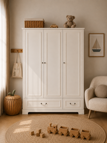 Ines eleganter weißer 3-türiger Kleiderschrank
