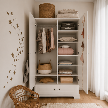 Ines elegant white szafa 2-drzwiowa tall