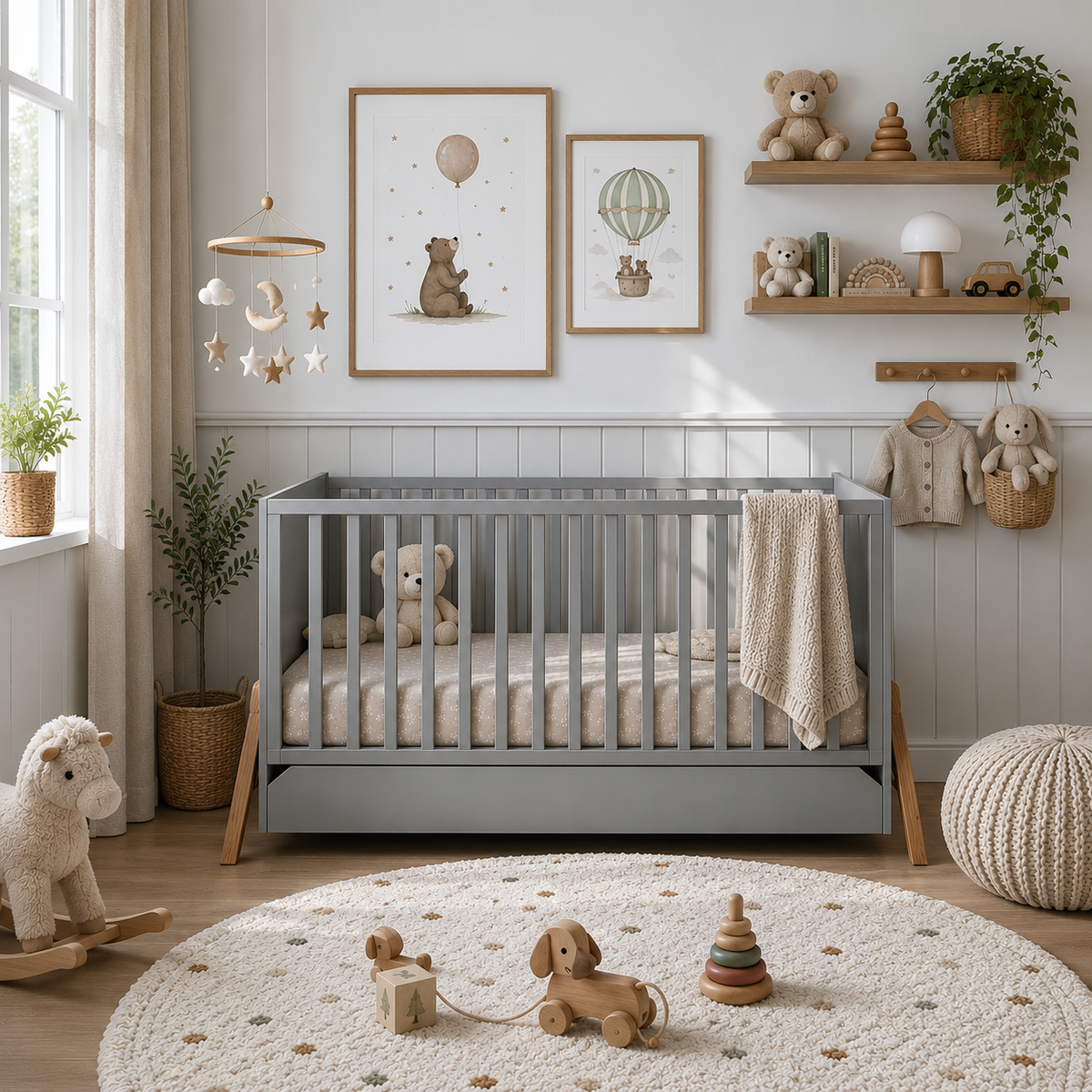Lotta gray łóżeczko 70x140 z funkcją tapczanika