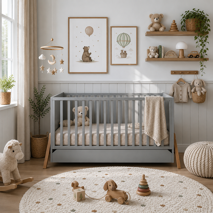 Lotta gray łóżeczko 70x140 z funkcją tapczanika