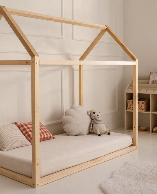 Wood Nest – łóżko domek Montessori 70 × 140 cm