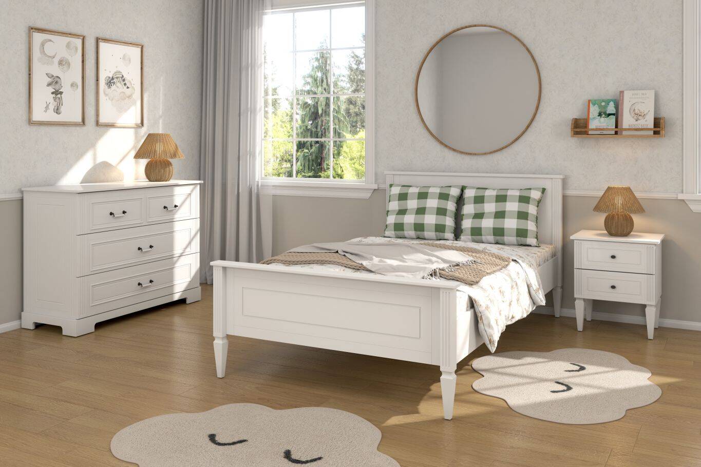 Łóżko Ines 120x200 z praktycznymi szafkami nocnymi: styl, komfort i funkcjonalność