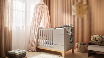 UP! gray Babybett 70x120 – ausziehbar auf 160 cm mit Schreibtisch