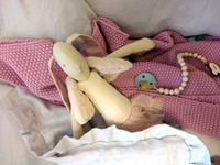 Baumwolldecke mit Reisbindung 80x100 bubble gum