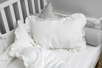 Snowy white Leinen bettuch   70x 140 