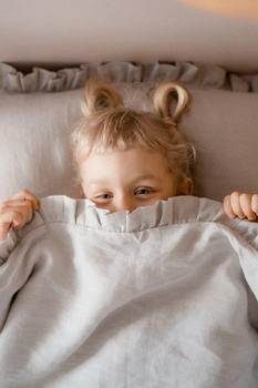 Stone gray linen set of duvet and pillow covers L