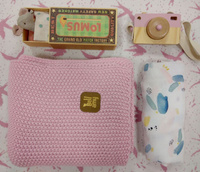 Cotton rice weave child's blanket 80x100 rosy
