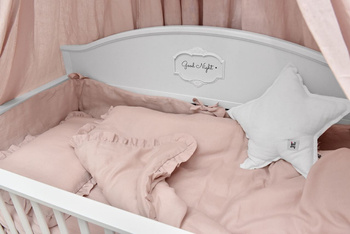 Dusty pink linen bed sheet 90x200