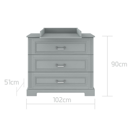 Ines neutral gray Drei-Schubladen-Kommode