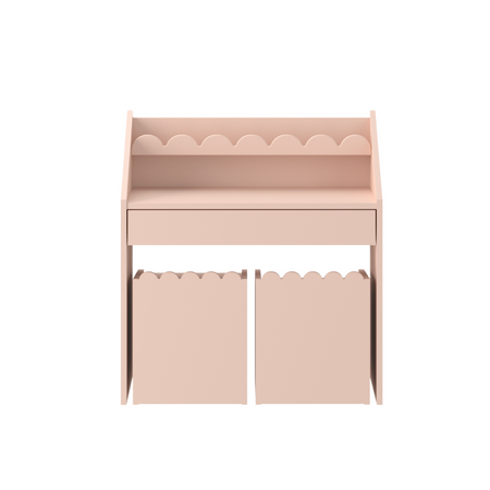 Montessori-Set Book Nook sunset– Kinderschreibtisch mit zwei Stühlen