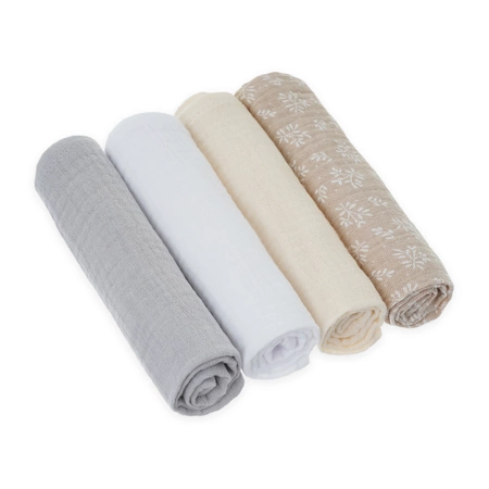 Set aus Musselin-Windeln Whisper– 4 Stück (30x30 cm)