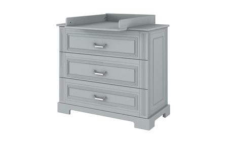 Ines neutral gray Drei-Schubladen-Kommode