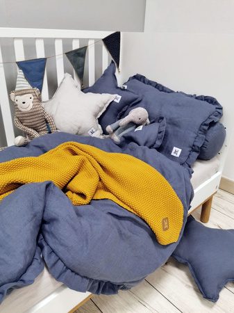 Navy blue linen bedding with filling size S