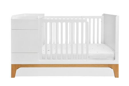 UP! snow 70x120 convertible baby cot – extends to 160 cm with Desk