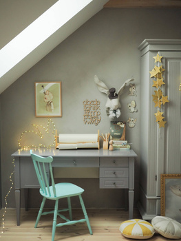 Ines neutral gray Schreibschrank