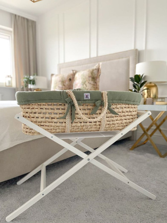 Set: Moses Basket Meeko with mattress+stand+textiles Khaki