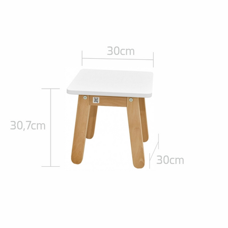 Woody elegant white stool