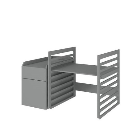 UP! gray 70x120 convertible baby cot – extends to 160 cm with Desk