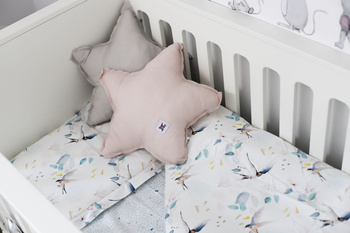 Stone gray linen pillow star