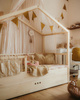 Dream Nest pine łóżko domek 80x160 z barierkami