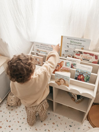 Regał Montessori Book Nook latte– regał dziecięcy na książki i zabawki