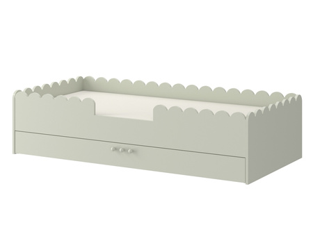 Book Nook sage children’s bed in Montessori style 80x160 with a drawer