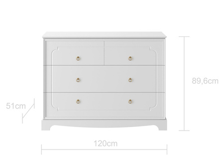 Royal latte 4-drawer chest