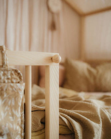 Dream nest pine house bed 80x160 along with two safety rails and a drawer