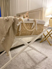 Set: Moses Basket Meeko with mattress+stand+textiles Snow