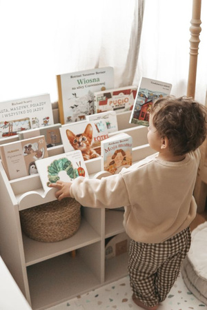 Montessori Bookshelf Book Nook latte– children's book and toy shelf