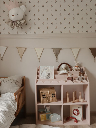 Regał Montessori Book Nook vintage rose– regał dziecięcy na książki i zabawki
