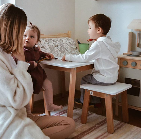 Woody stolik snow/ timeless white