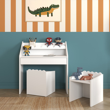 Montessori-Schreibtisch Book Nook snow – kompakter Kinderschreibtisch