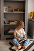 Ines neutral gray bookcase