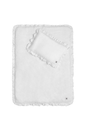 Snowy white linen set of duvet and pillow covers L