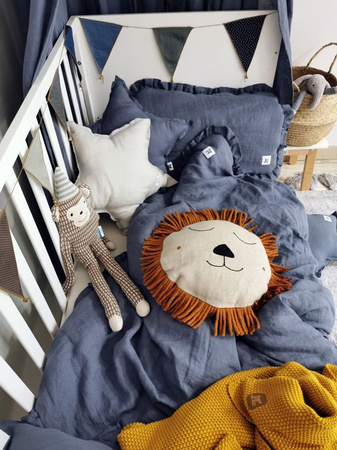 Navy blue linen bedding with filling size S