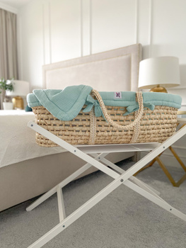 Set: Moses Basket Meeko with mattress+stand+textiles Mint