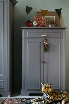 Ines neutral gray 2-door chest