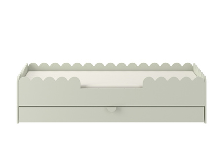 Book Nook sage children’s bed in Montessori style 80x160 with a drawer