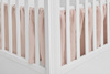 Dusty pink linen 2-sided masking flounce for the cot