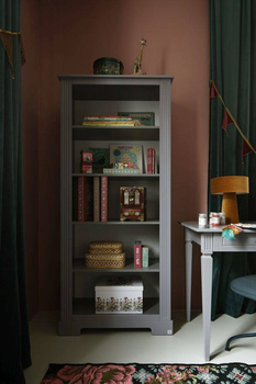 Ines neutral gray bookcase