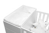 Snowy white linen waterproof changer to the UP! cot bed 