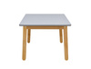 Woody set: neutral gray table with neutral gray chair