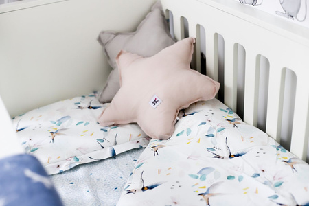 Dusty pink linen pillow star